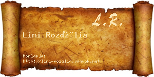 Lini Rozália névjegykártya